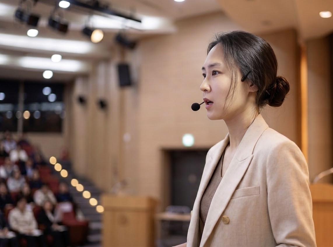 강연 중인 유진아 대표